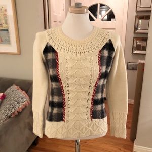 Anthropologie Angel of the North Plaid Sweater